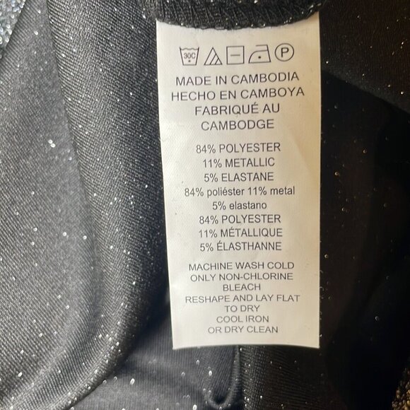 Michael by Michael Kors black and silver metallic sparkle top sz S - Picture 5 of 5